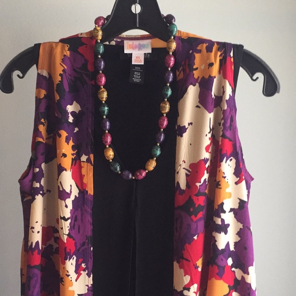 LuLaRoe Accessories - Lularoe Joy Kimono NWOT in purple, ochre & red